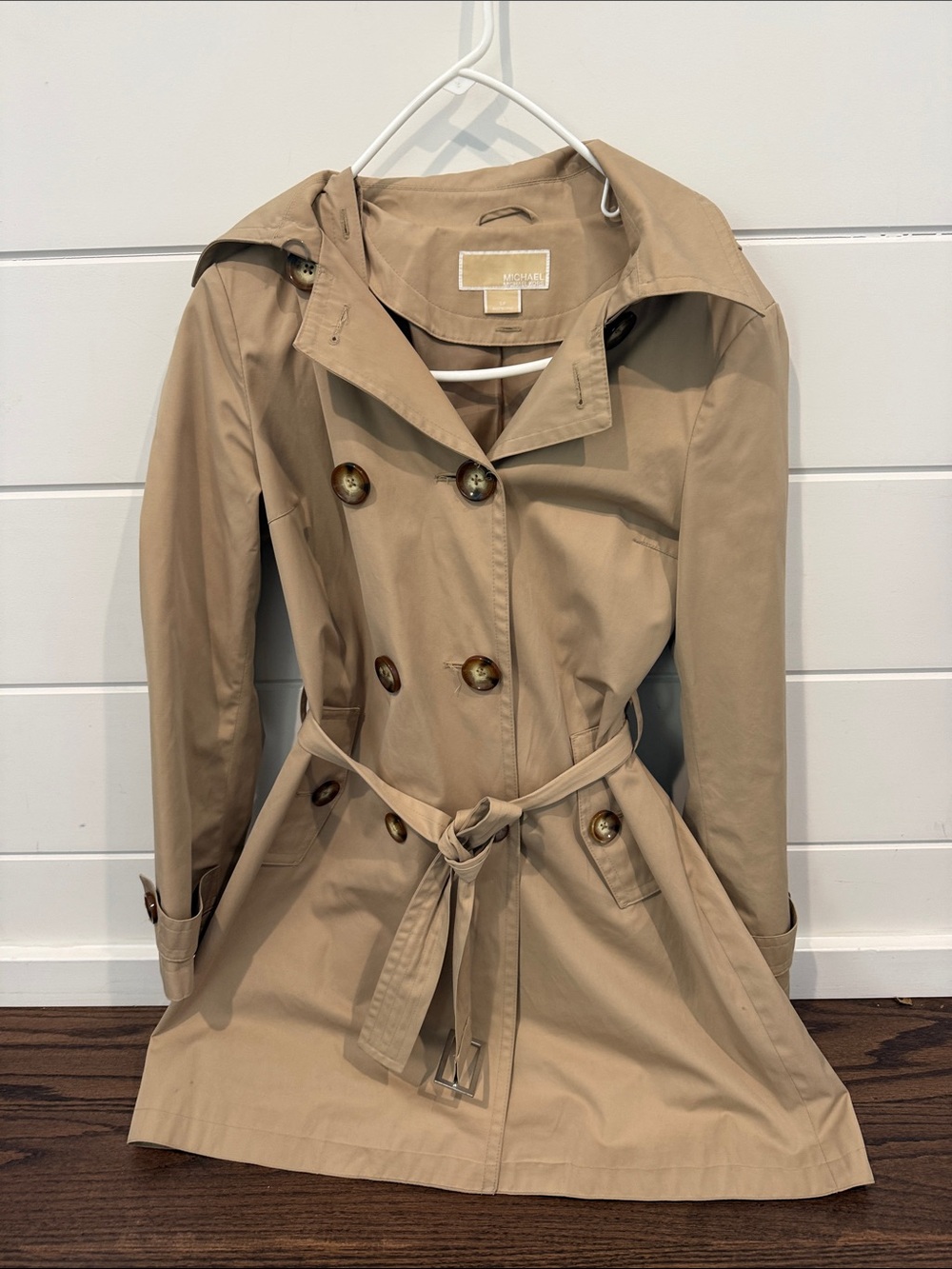 Michael Kors Women's Tan Trench Coat with Belt